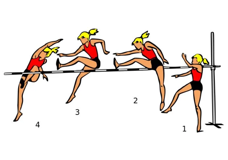 nhảy cao kiểu bước qua có mấy giai đoạn